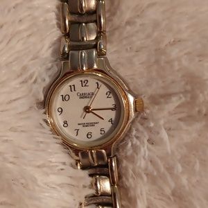 Carriage Indiglo watch with silver and gold stainless steel band